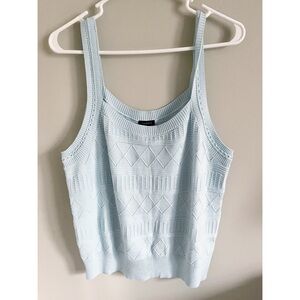 Talbots light blue geometric patterned camisole sweater sz S NWT